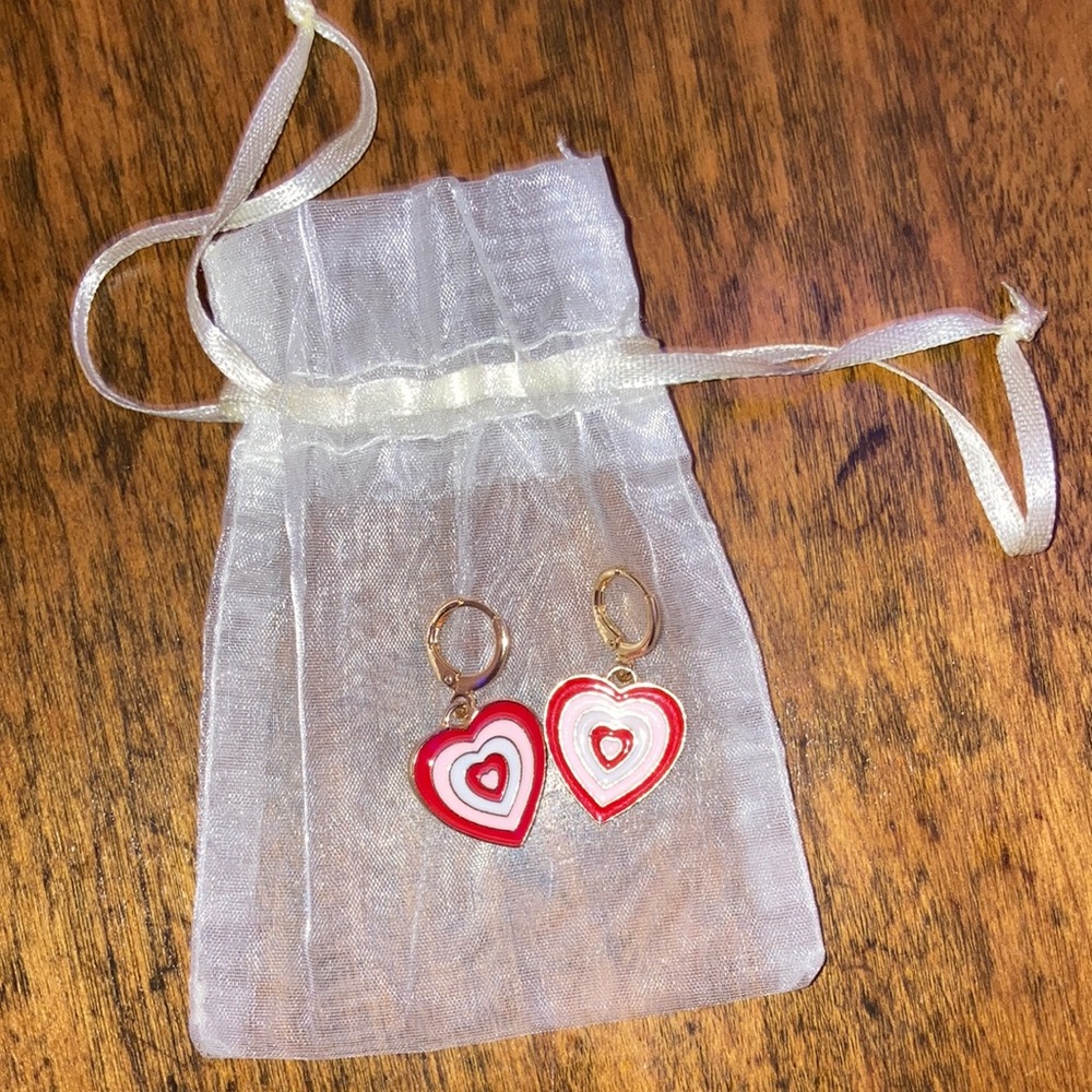 Handmade heart earrings